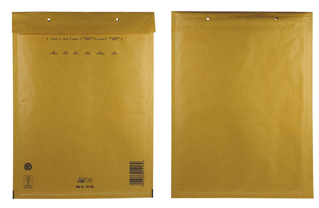 Airpro -  Bong  luchtkussenenveloppen, ft 270 x 360 mm, met stripsluiting, doos van 100 stuks, bruin