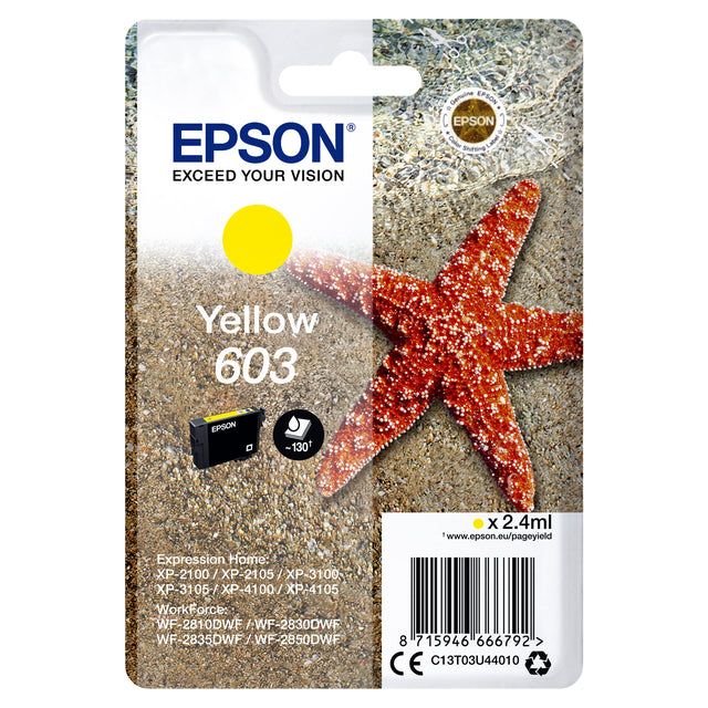 Epson - Inkcartridge Epson 603 T03U4 Yellow | Blasen Sie ein 1 Stück