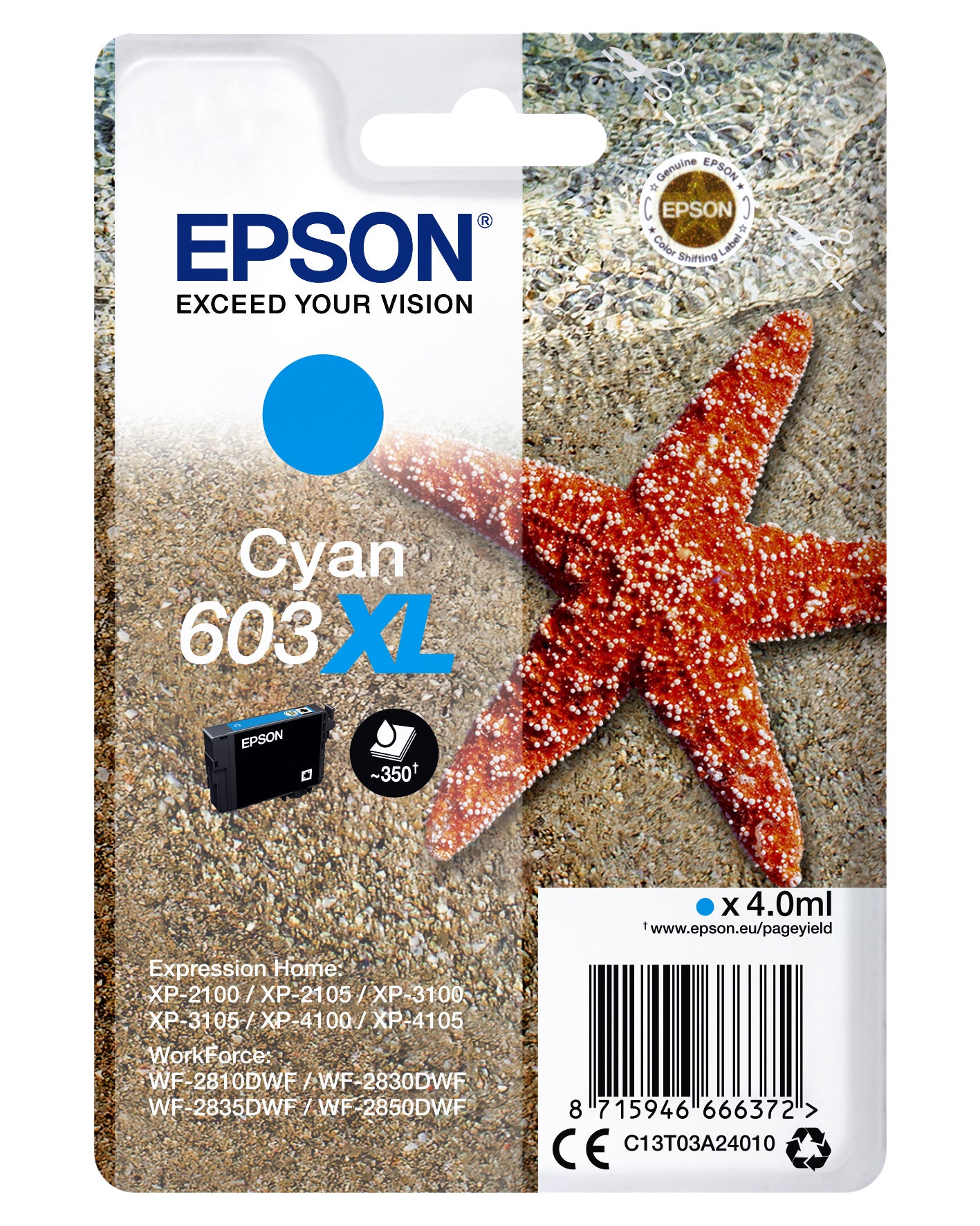 Epson -  Singlepack Cyan 603XL Ink