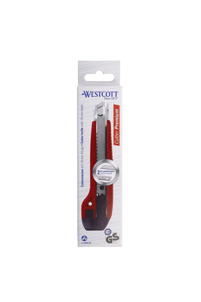 Westcott -  Snijmes premium 18mm schuif rood