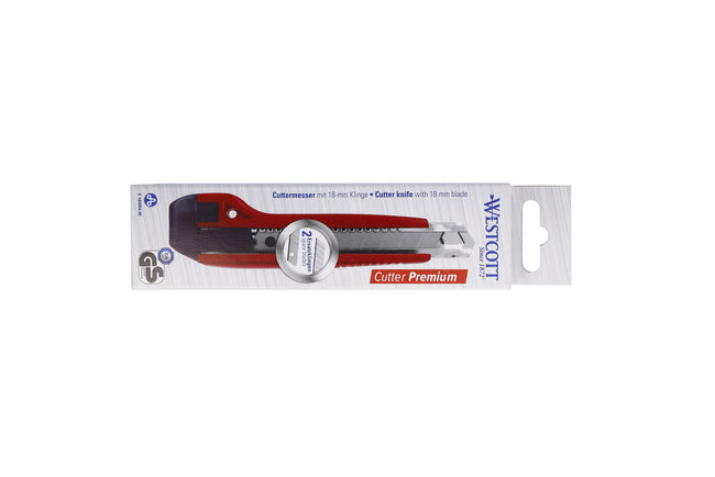 Westcott -  Snijmes premium 18mm schuif rood