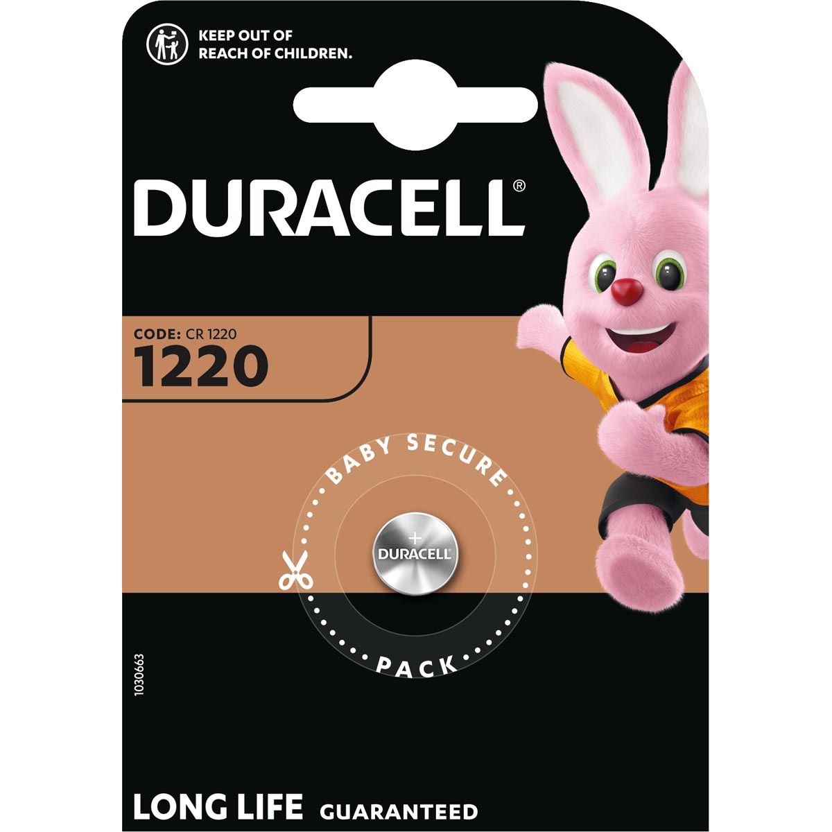 Duracell - Knoop Cell Specialty Electronics CR1220, blister de 1 morceau