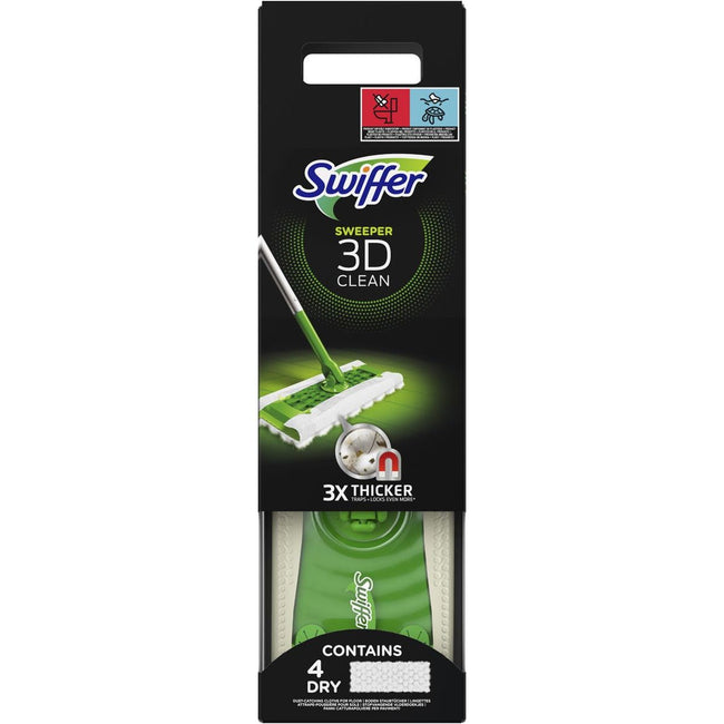 Swiffer - vloerreiniger 3D Clean terkit, met 4 droge en 2 vochtige stofdoekjes