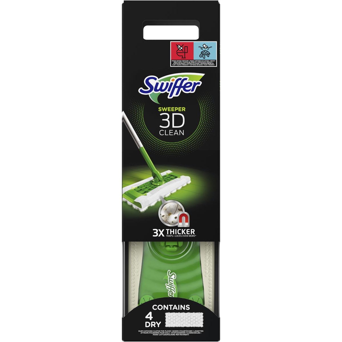 Swiffer - vloerreiniger 3D Clean terkit, met 4 droge en 2 vochtige stofdoekjes