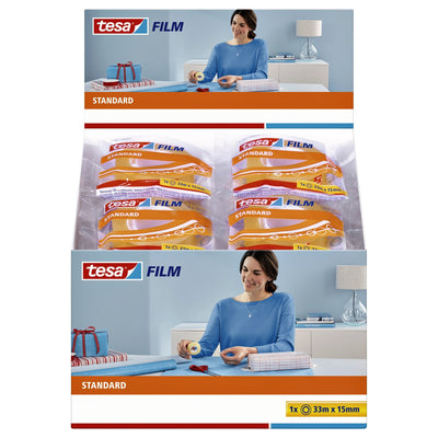 Tesa -  Plakband film standaard 33mx15mm transparant | 30 stuks