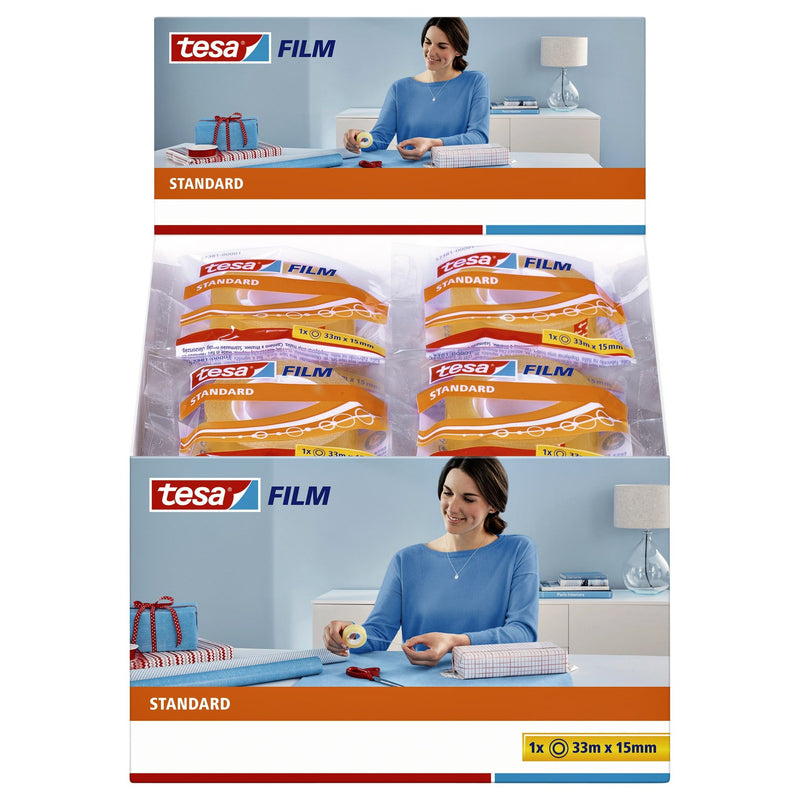 Tesa -  Plakband film standaard 33mx15mm transparant | 30 stuks