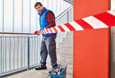 Tesa -  Waarschuwingslint 100mx80mm rood wit