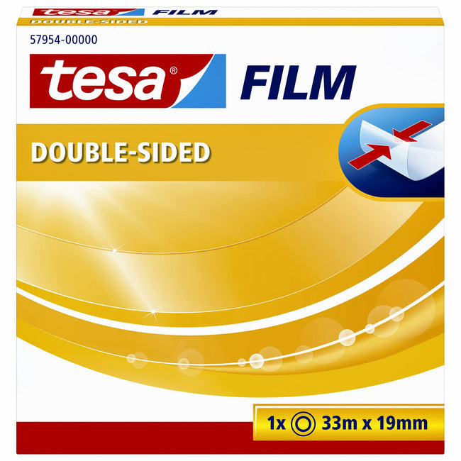 Tesa -  Dubbelzijdig plakband film 33mx19mm tr | 6 stuks