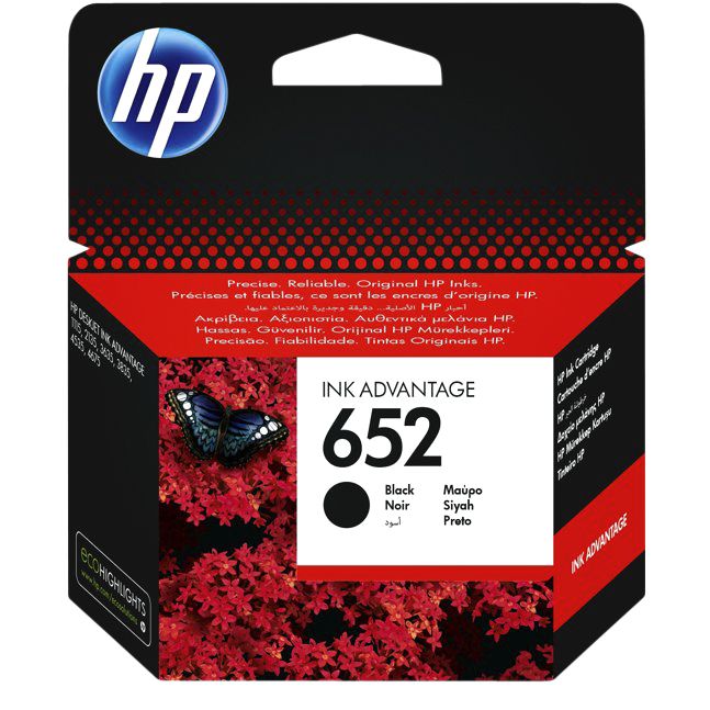 HP -  Inktcartridge  f6v25ae 652 zwart
