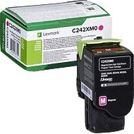 Lexmark - Cartucho de tóner c242xm0 rojo