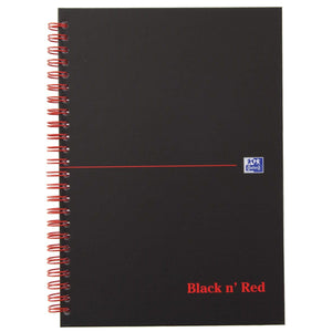Oxford -  BLACK N' RED spiraalblok karton, 140 bladzijden ft A5, geruit 5 mm