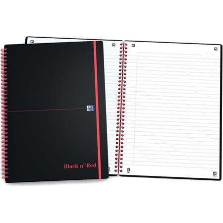 Oxford - Notebook Black n' Red A4 PP 70 fogli linea nera