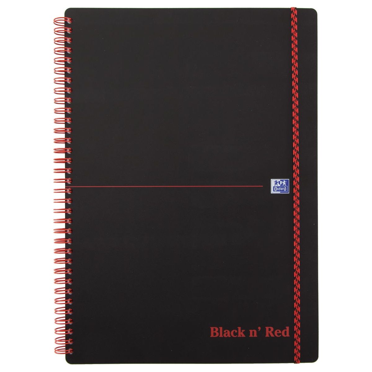 Oxford - Notebook Black N 'Red A4 PP 70vel Fenster 5mm