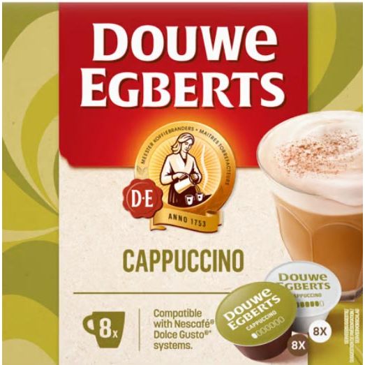 Douwe Egberts -  koffiecapsules Cappucino, pak van 8 stuks