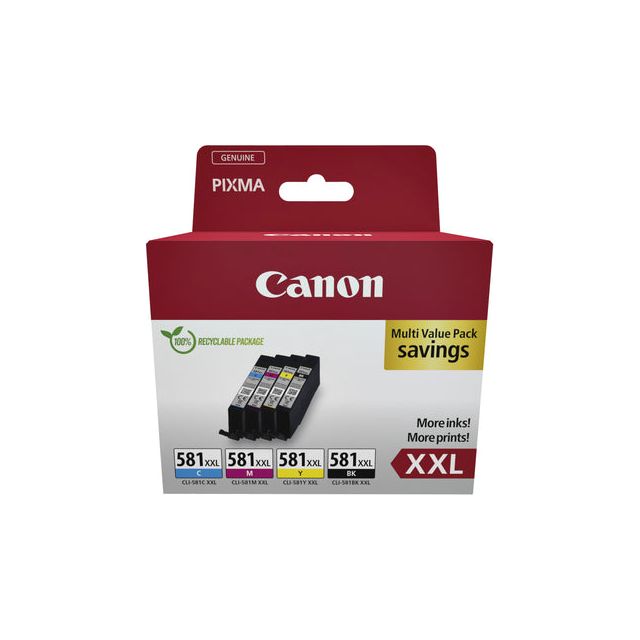 Canon - Inkcartridge Canon CLI -581xxl schwarz + 3 Farben | Schnappen Sie sich ein 4 -Stück