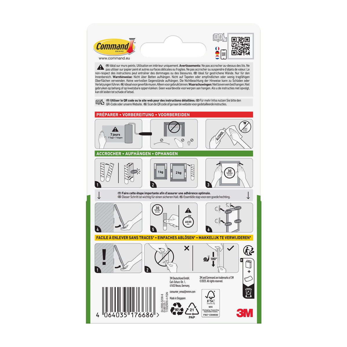 Command -  Bevestigingsstrip  klik vast klein 1.8kg wt | 10 stuks