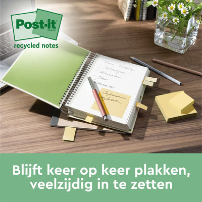 Post-it -  Memoblok 3m  654 76x76mm recycle geel 18+6 | 6 stuks