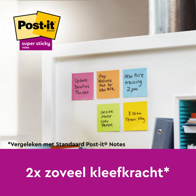 Post-it -  Memoblok  super sticky 654 76x76mm color | 550 stuks
