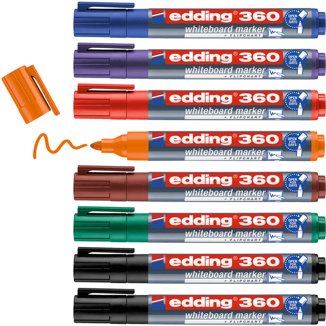 Edding -  Whiteboardmarker  361 rond 1mm assorti 8 stuks