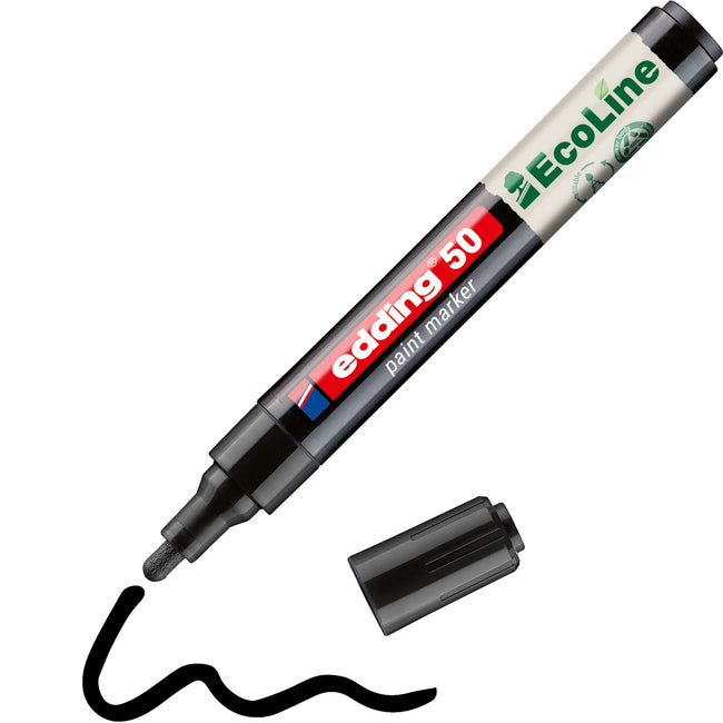 Edding EcoLine -  Paintmarker edding 50 eco waterbasis 2-3mm zwart | 10 stuks