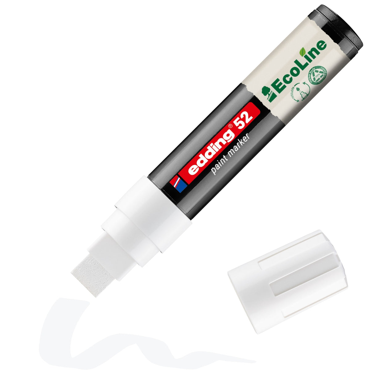 Edding EcoLine -  Paintmarker edding 52 eco waterbasis 4-15mm wit | 5 stuks