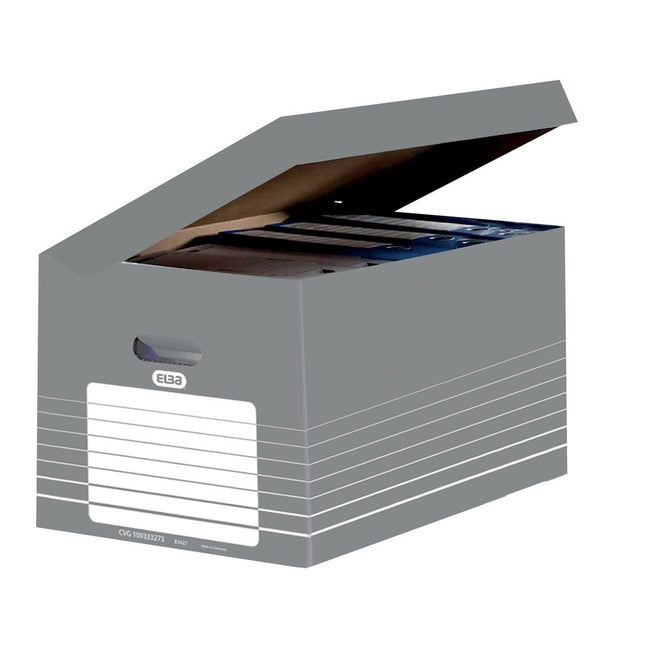 Elba - contenedor de archivo, pies 34,5 x 45 x 28 cm, gris y blanco