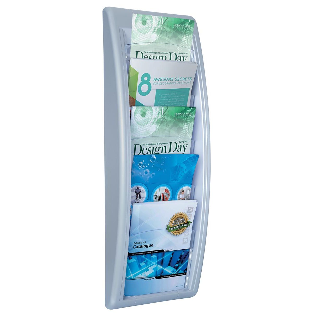 Paperflow - wall brochure holder silver