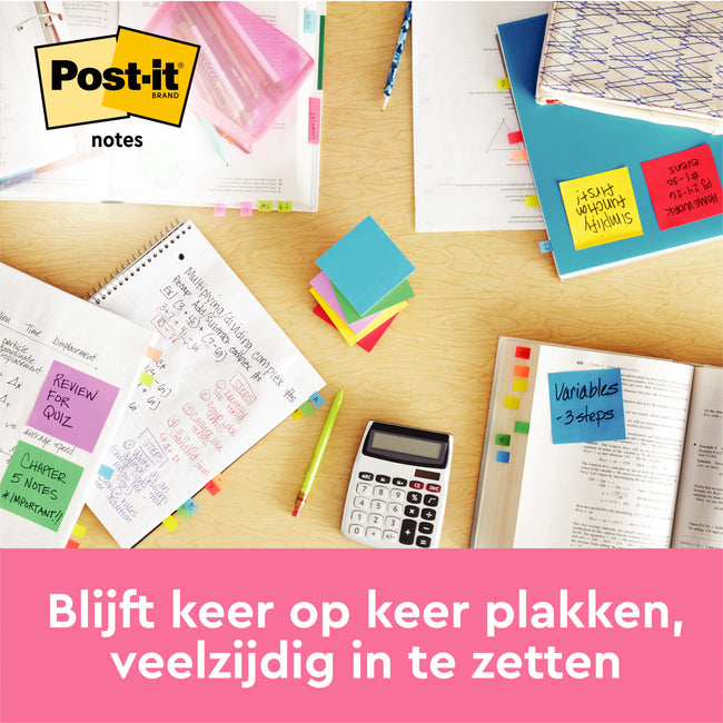 Post-it -  Memoblok 3m  654 76x76mm energetic colours | 12 stuks