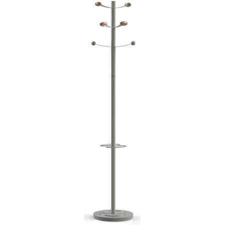 Unilux - perchero Bouquet, altura 175 cm, 6 percheros, gris/madera