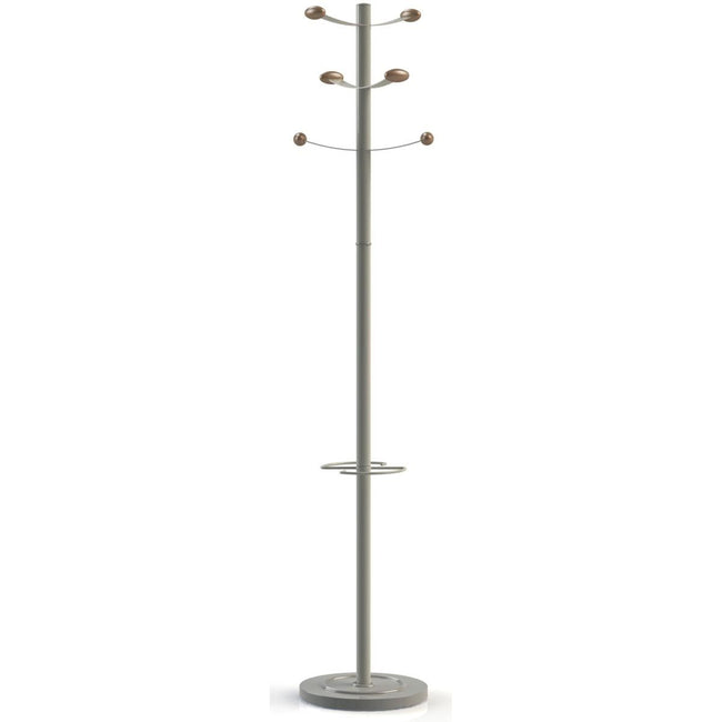 Unilux - porte-manteau Bouquet, hauteur 175 cm, 6 patères, gris/bois
