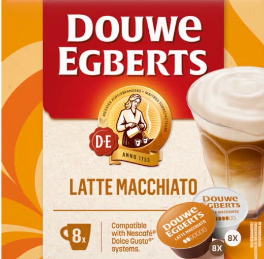 Douwe Egberts -  koffiecapsules Latte Macchiato, pak van 8 stuks