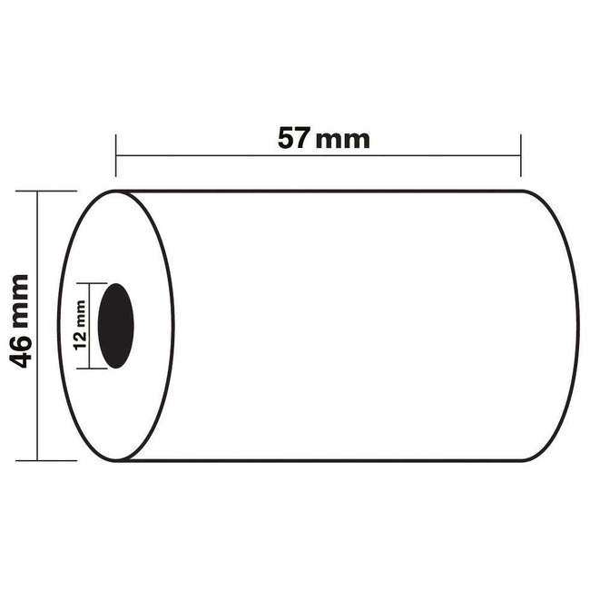 Exacompta - thermische rekenrol ft 57 mm, D +-46 mm, asgat 12 mm, lengte 24 m, pak van 10 rollen