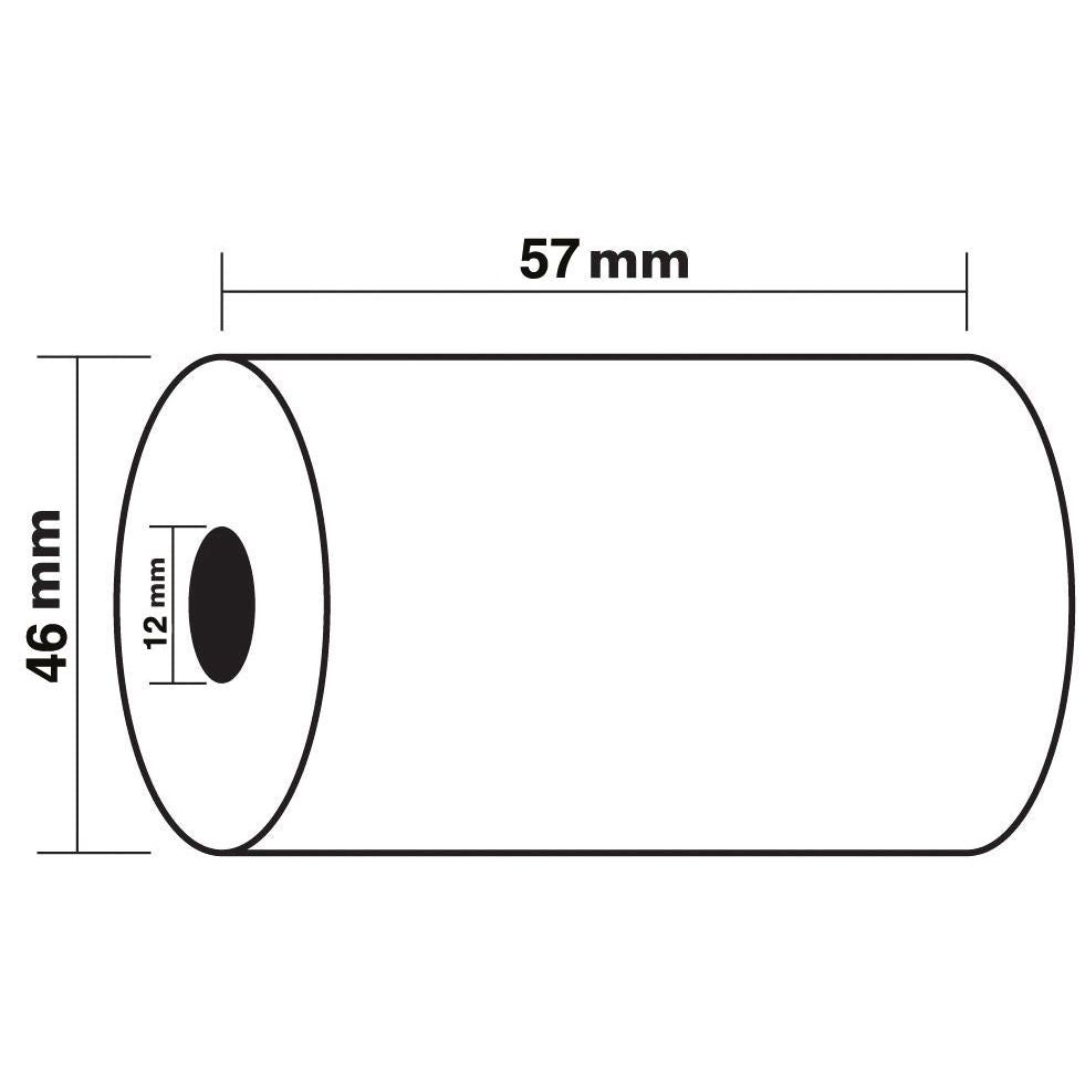 Exacompta - thermal calculation roller ft 57 mm, D +-46 mm, bore 12 mm, length 24 m, pack of 10 rollers