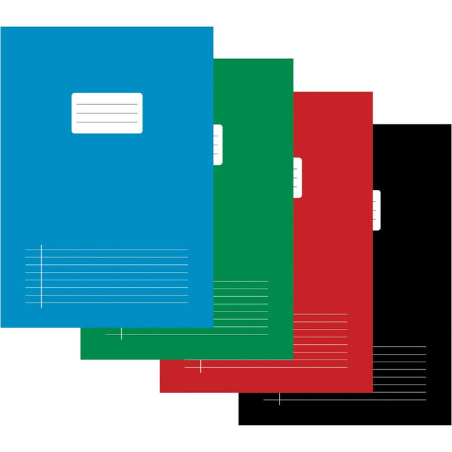 Klika -  Schrift voor ft A4, gelijnd, 80 bladzijden, met voorlijn, geassorteerde kleuren, pak van 5 stuks