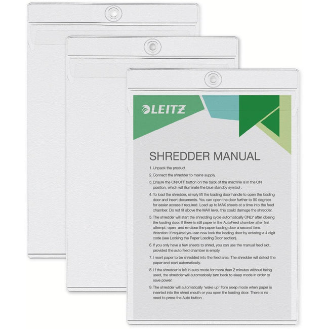 Leitz - Insert folder U-model with hanging eye 0.20mm PVC A5 transparent 50 pieces