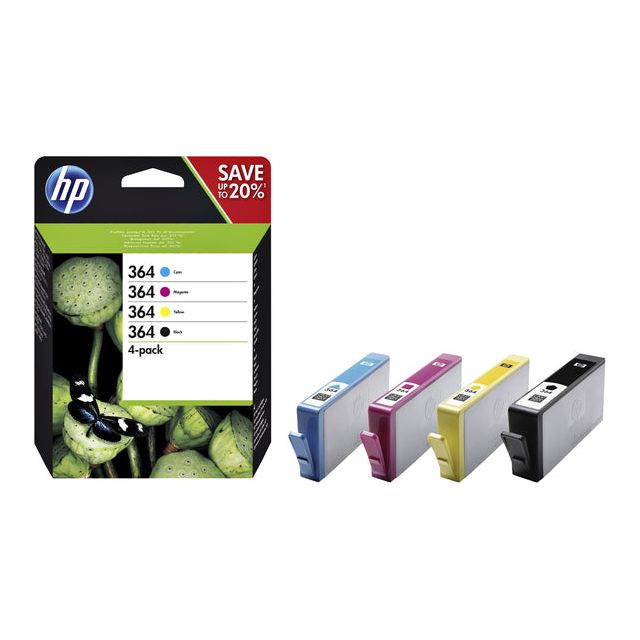 HP - Inkcartridge HP N9J73AE 364 noir + 3 couleurs | Blister un 4 pièces