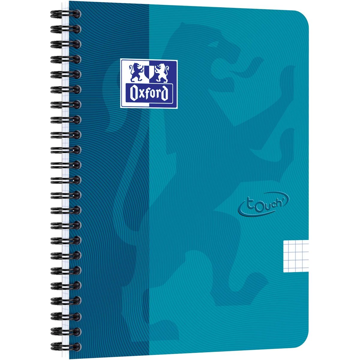 Oxford -  School Touch spiraalblok, ft A5, 140 bladzijden, geruit 5 mm, blauw (aqua)