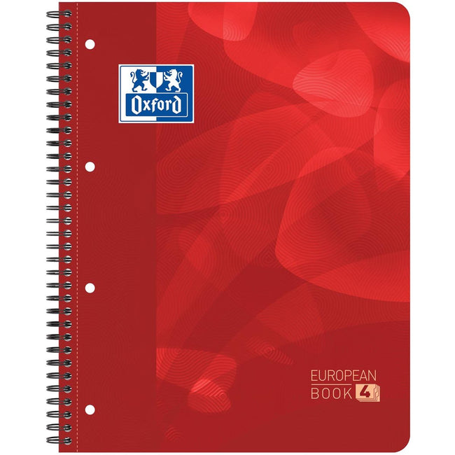 Oxford - Cuaderno de proyectos Escolar A4+ diamante 5x5mm 4 agujeros 240 páginas rojo