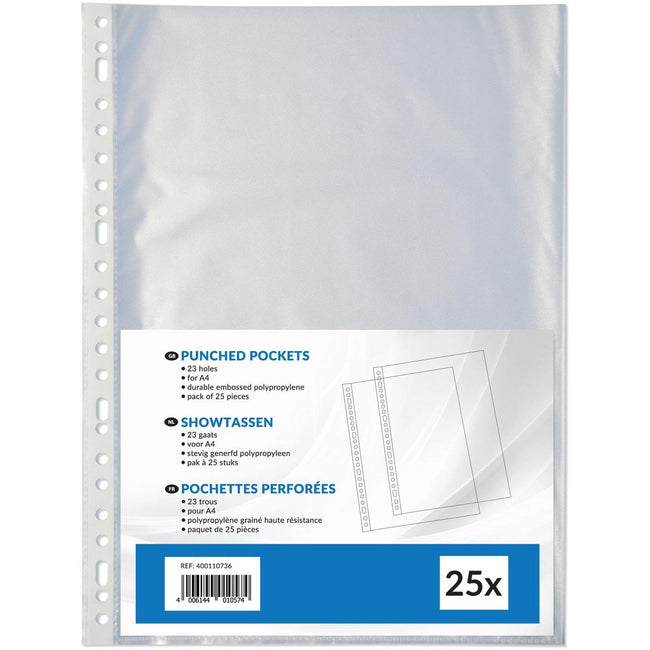 Adveo -  Geperforeerde showtas ft A4, 23-gaatsperforatie, pak van 25 stuks