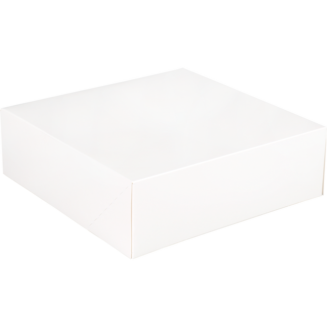 Klika - Caja pastelera | cartón | 25x25x8cm | blanco | 175 piezas
