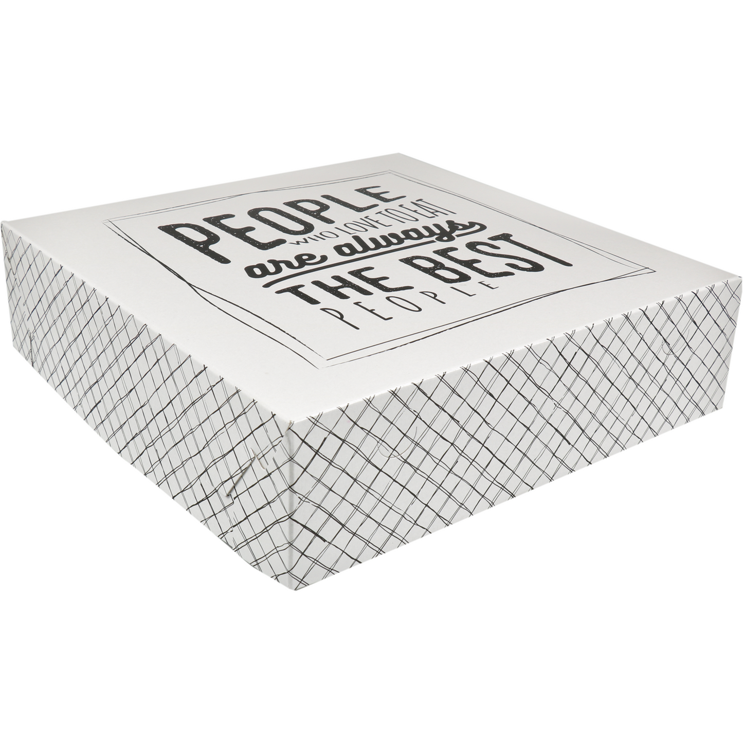 DEPA - Pack Box | J'adore manger | Cardboard | 34x34x9cm | blanc / noir 50 pièces