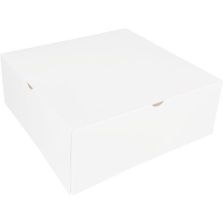 Klika - Boîte à pâtisserie | carton | 26x26x10cm | sans fenêtre | blanc | 100 pièces