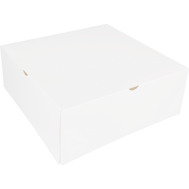 Klika - Caja pastelera | cartón | 26x26x10cm | sin ventana | blanco | 100 piezas
