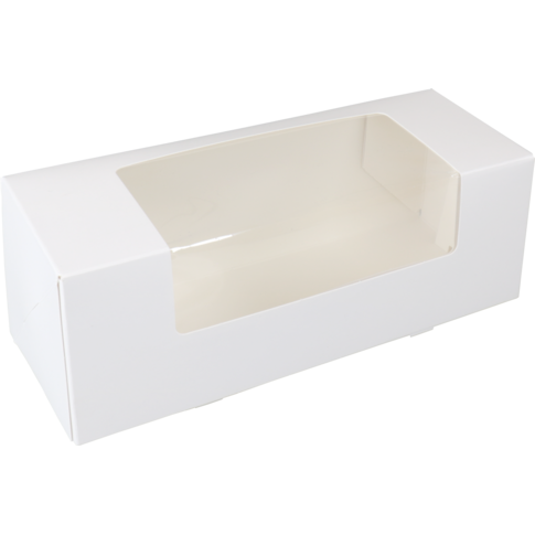 Klika - Gebaksdoos | karton + PET | 25x10x9cm | met venster | wit | 150 stuks