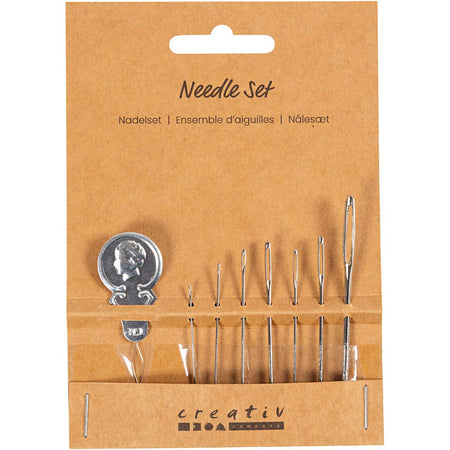 Creativ Company -  Naaldenset  blister 8 delen zilver