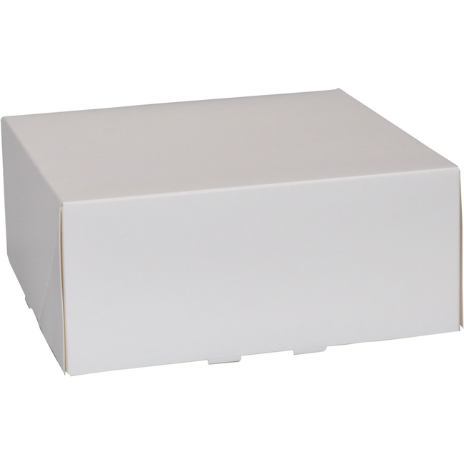 Klika - Caja pastelera | cartón | 21x21x9cm | blanco | 150 piezas
