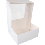 Klika - Gebaksdoos | karton + PET | 21x21x9cm | met venster | wit | 150 stuks