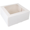 Klika - Scatola per pasticceria | cartone + PET | 21x21x9 cm | con finestra | bianco | 150 pezzi