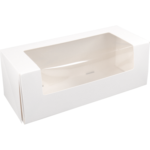 Klika - Zijvensterdoos | karton + PET | 26x12x7cm | wit | 100 stuks