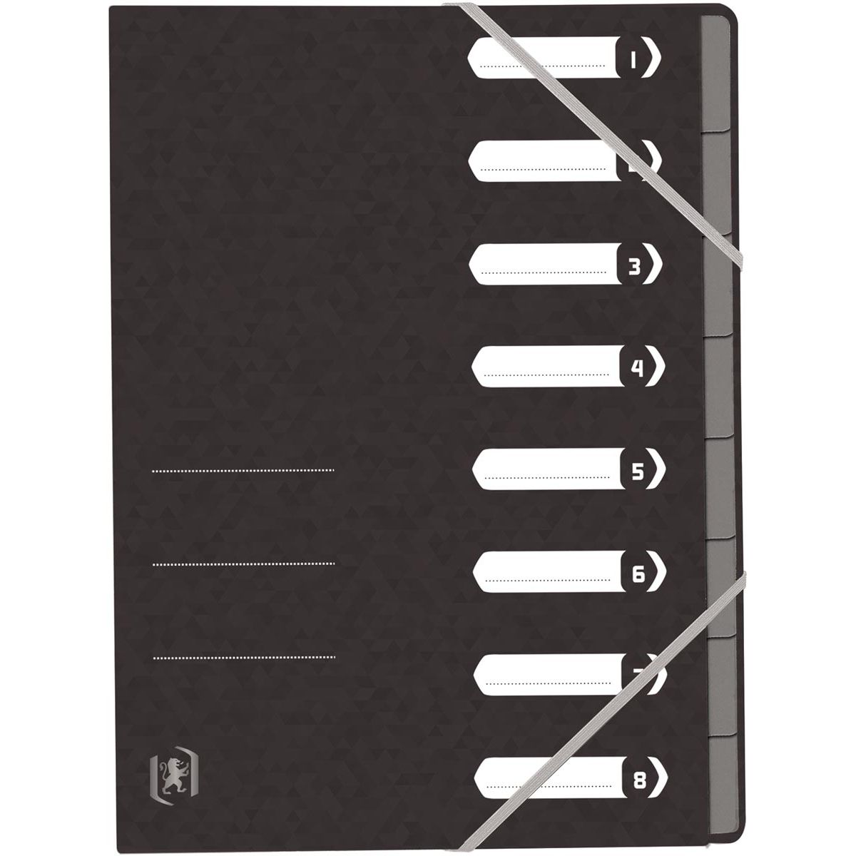 Oxford - Top File+ sorting folder, 8 compartments, with elastic closure, black